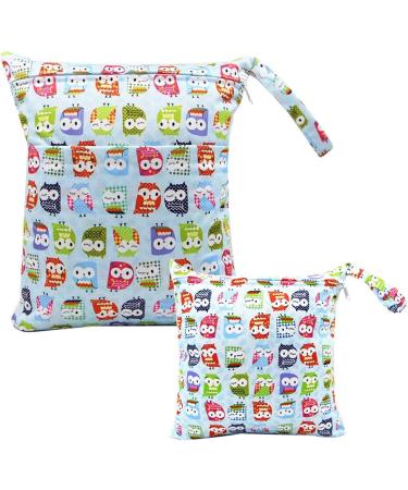 Egurs Diaper Bag Wetbag Set - Large & Medium Owl Design for On-the-Go Parents | International Shipping Available - Buy Online on SooperMarket.com