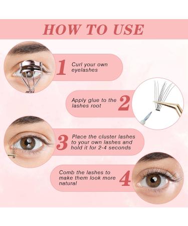 Glowing Win Cluster Individual Lashes - 120 PCs DIY Natural Eyelash Extensions (0.07D + 20D Mix 8-14mm) - Perfect for Home Use - Buy Online on SooperMarket.com