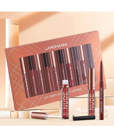 KIMIEYE 12Pcs Lip Liner and Lipstick Set - Waterproof Velvety Matte Lipstick Gift Kit for Women (SET A) - Buy Online on SooperMarket.com