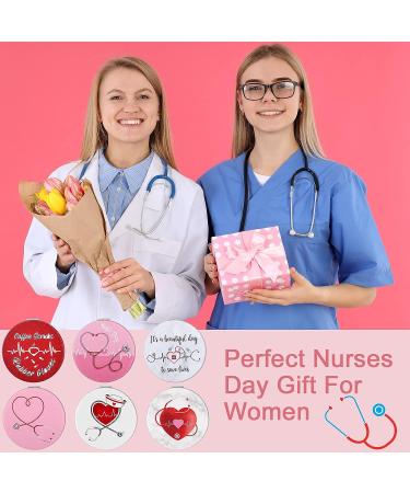 Berlune Nurse Gifts - 6 Piece Compact Mirror Set for Women | Nurse Appreciation & Graduate Gifts | Double-Sided Magnifying Metal Pocket Makeup Mirrors - Buy Online on SooperMarket.com