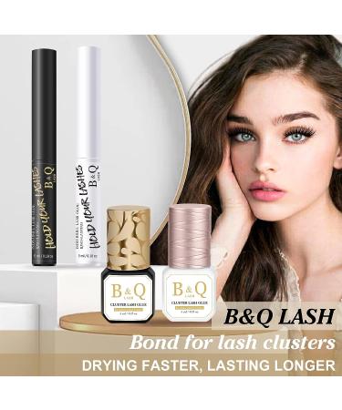 Cluster Lash Glue 5ml - Long Lasting Waterproof Eyelash Extension Bond for DIY Lash Clusters - Clear Lash Glue with Micro Brushes - B&Q LASH - Buy Online on SooperMarket.com