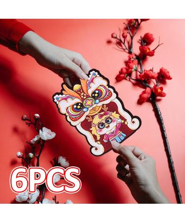 6X 2024 Chinese New Year Red Envelopes Red Pockets Lunar Cute Hong Bao for Spring Festival Graduation Gifts B Style B - Buy Online on SooperMarket.com