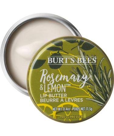 Burt's Bees Rosemary Lemon Lip Butter 0.4oz - 6 Tins | 100% Natural Moisturizing Lip Balm | Pack of 1 - Buy Online on SooperMarket.com