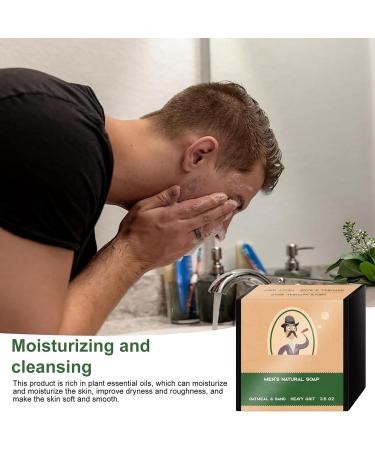 Men's Natural Moisturizing Body Soap Bar - Deep Cleanse and Hydrate Skin - Oil Control and Pore Refinement - 1PCS - Buy Online on SooperMarket.com