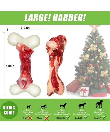 2TRUL Indestructible Dog Toy for Aggressive Chewers - Real Bacon Flavored Chew Bone for Large Dogs - Best Toy to Keep Them Busy - Buy Online on SooperMarket.com