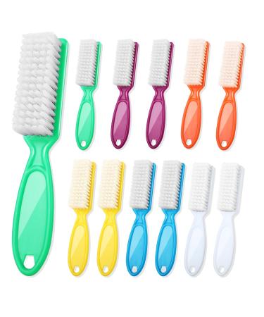 12pcs Handle Grip Nail Brush - Nail Brushes for Cleaning Fingernails Long Handle Hand Fingernail Brush Scrub Cleaner for Finger Nial Multicolor DAYGOS nail brush-12pcs