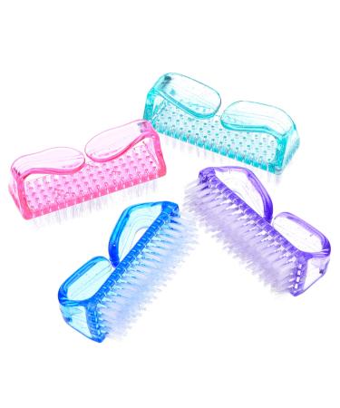 4-Piece Large Multicolor Handle Nail Brush Set for Effective Nail Cleaning - Buy Online on SooperMarket.com