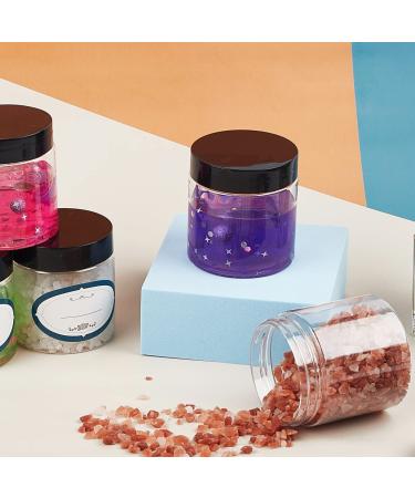 24 Pack 4 oz Clear Plastic Containers with Lids and Labels for Beauty Products - Body Butter Jars, Body Scrubs, Face Creams, Lotions - Buy Online on SooperMarket.com
