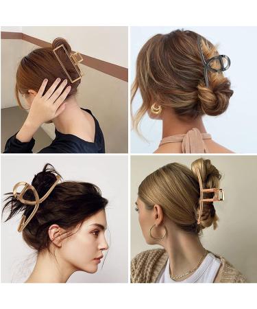 6 Pack Large Metal Hair Claw Clips - Non-slip Gold & Silver Fashion Accessories for Women - Buy Online on SooperMarket.com