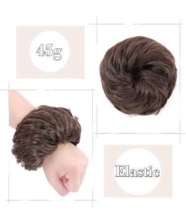 Scrunchie Hair Bun Extension Updo Hairpiece in Dark Brown & Auburn - 45g - Buy Online on SooperMarket.com