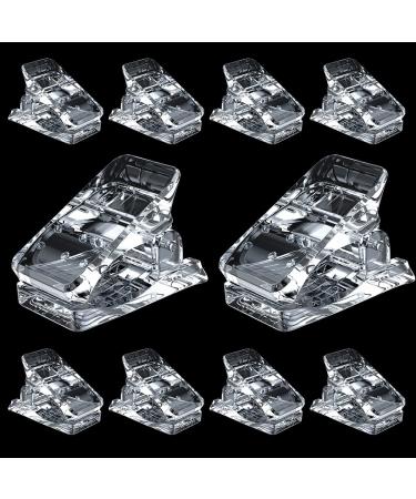 10 PCS Nail Clips Transparent Nail Clip Gel Nail Clip Plastic Nail Clamps Extension Gel Nail Tips UV LED for Quick Building Gel Finger Nail Forms DIY Nail Cips Gel Nail Kit
