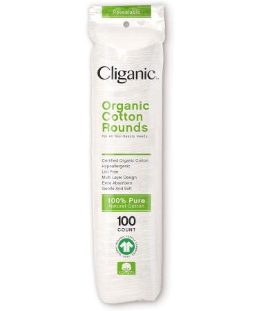 Cliganic Organic Cotton Rounds (400 Count) | Makeup Remover Pads, Hypoallergenic & Lint-Free, 100% Pure Cotton - Buy Online on SooperMarket.com