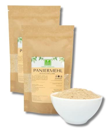 Bread flour 500G (2x250g) from the green essence - keto & low carb - without palm oil - without additives - low carbohydrate for the breading of meat fish vegetables or cheese and tofu (500 grams) 500 g (1 Pack)