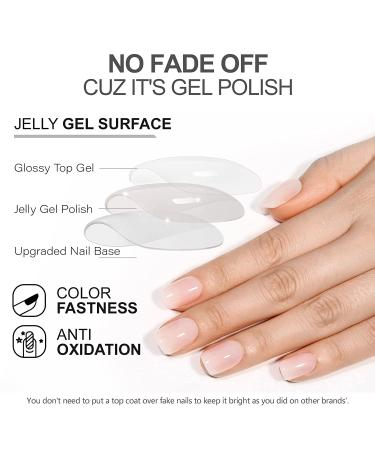AILLSA Press On Nails Short - Glue On Fake Nails 37-Piece Set - Jade White - Buy Online on SooperMarket.com