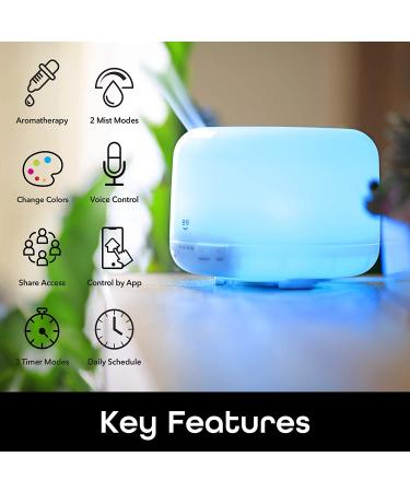 500ml Smart WiFi Essential Oil Diffuser & Humidifier with Alexa & Google Home Control - Buy Online on SooperMarket.com