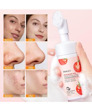 Tomato Foaming Cleanser Hyaluronic Acid Foaming Facial Cleanser Sensitive Face Wash With Hyaluronic Acid Tomato Facial Cleanser For Dry Skin Remove Impurities & Control Shine 100ml - Buy Online on SooperMarket.com