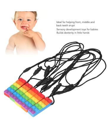 5PCS BPA-Free Baby Teeth Toys - Silicone Rainbow Building Blocks & Chewing Rings for Teething Relief - Buy Online on SooperMarket.com