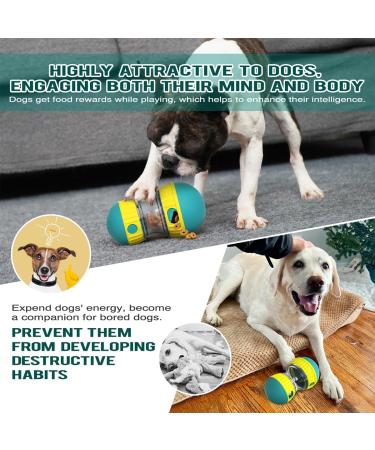 Interactive Treat Dispenser Dog Toy Dog Treat Dispensing Puppy Toys Rolling Dog Treat Dispenser Slow Feeder Reduce Boredom Improve IQ for Small Medium Large Dogs (Green) - Buy Online on SooperMarket.com