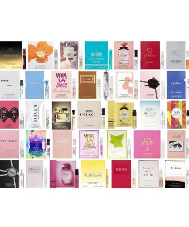 Women's Designer Fragrance Sampler Set - Luxury High End Perfume Vial Sample Most Popular (6 Random Samples) 0.01 Fl Oz (Pack of 6)