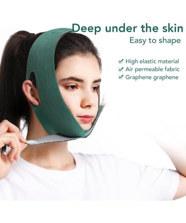 Verdant Touch Green Lifting Face Belt V Line Lifting Belt Graphene Tightening Elastic Green Face Slimming Strap - Buy Online on SooperMarket.com