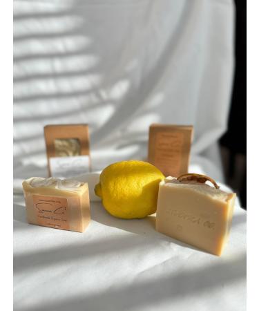 Soanna Set of 2 Handmade Lemongrass Soaps | Natural Ingredients | Beige | International Shipping - Buy Online on SooperMarket.com