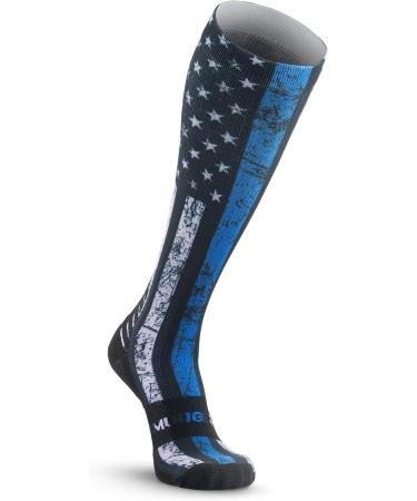MudGear Premium Compression Socks - Special Edition for Run, Hike, Trail, Recovery - Medium Blue Line - Buy Online on SooperMarket.com