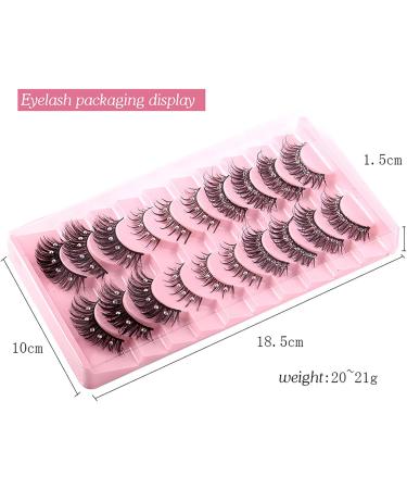 Joyeee False Eyelashes 10 Pairs Fake Eyelashes Glitter Diamonds Eye Lashes Reusable Easy to Wear and Remove Handmade Dramatic Fluffy Strip Lashes for Party Cosplay Costumes Festival Decoration Eyelashes#31 - Buy Online on SooperMarket.com