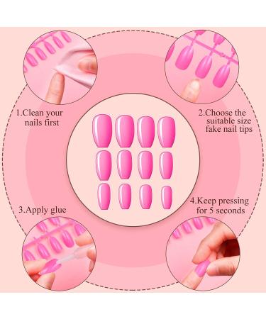 720Pcs 30 Sets Medium Square False Nails - Classic Color Glossy Press-On Ballerina Coffin Nails for Women & Girls | DIY Full Cover Artificial Fake Nails - Buy Online on SooperMarket.com