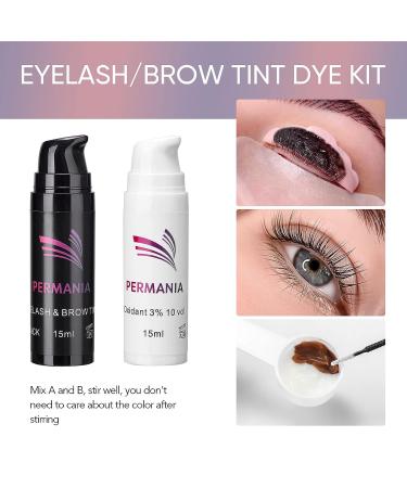PERMANIA Rich Black Eyelash & Brow Color Kit - Professional Eyebrow Coloring for Natural Makeup at Home - Buy Online on SooperMarket.com