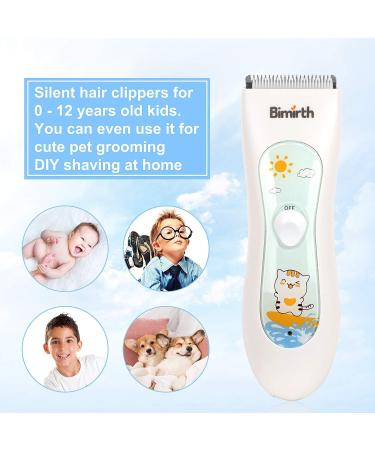 Bimirth Baby Children Hair Clippers | Cordless & Quiet with Safe Ceramic Blade | USB Rechargeable & Waterproof | 3 Guide Combs | White - S12 - Buy Online on SooperMarket.com