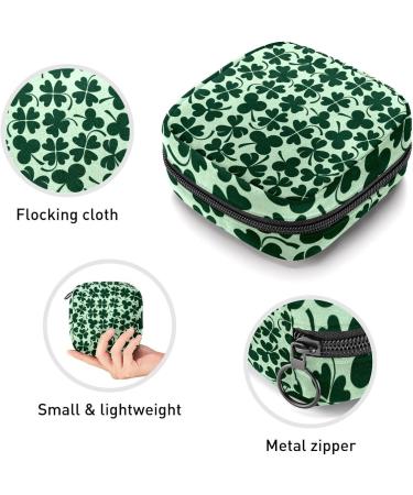 Clover Icons Pattern Sanitary Napkin Storage Bag | Menstrual Cup Pouch | Nursing Pad Holder | Portable Period Bag - Multi-colored - Buy Online on SooperMarket.com