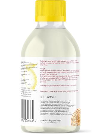Cutting Board Oil - 250ml Lemon Orange & Bergamot | Premium Food Safe Finish for Wooden Boards - Buy Online on SooperMarket.com