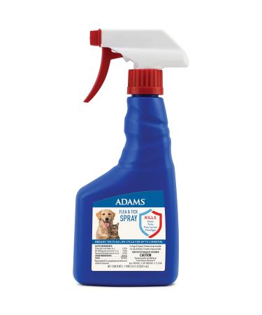 Adams Flea & Tick Spray For Dogs and Cats | Kills Fleas and Ticks Through Contact, Kills Flea Eggs, Flea Larvae, and Prevents Flea Egg Hatch | Controls Flea Reinfestation For Up To 2 Months | 16 Oz