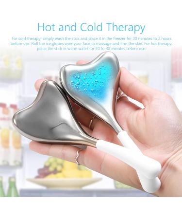 Buy 1 Pair Ice Globes Face Massager - Stainless Steel V-Shaped Gua Sha Facial Tools for Women | Cooling Spa Globes with Storage Case - Buy Online on SooperMarket.com