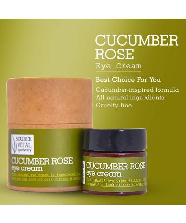 Cucumber Rose Eye Cream by Source Vit Apothecary | All-Natural & Hydrating | Targets Wrinkles, Puffiness, Dark Circles | 0.63 Oz - Buy Online on SooperMarket.com