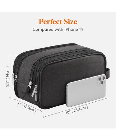 Lifewit Men's Large Travel Toiletry Bag - Water-Resistant Dopp Kit for Full Size Toiletries - Medium Black - Buy Online on SooperMarket.com