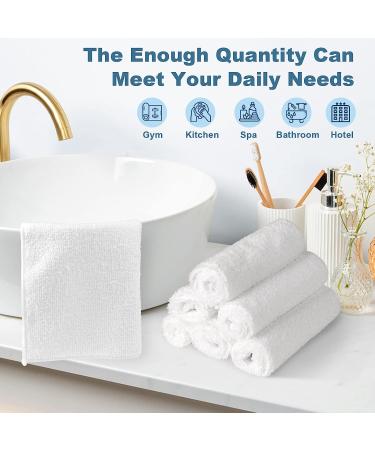 HOMEXCEL Microfiber Washcloths Towel Pack of 24 - 12x12 White | Highly Absorbent & Soft Face Towels for Bathroom, Gym, Hotel & Spa - Fast Drying Multi-Purpose Cleaning Cloth - Buy Online on SooperMarket.com