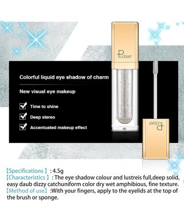 Diamond White Liquid Glitter Eyeshadow - Metallic Icy White with Fine Sparkle, Long-Lasting Formula for Sparkling Eyes - Buy Online on SooperMarket.com