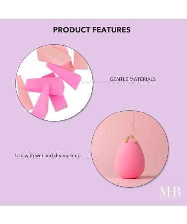 Expressions 16pc Makeup Blender Set - Pink Beauty Sponges Wedges & Organizer for Flawless Makeup Application | Assorted Blenders - Shop Internationally - Buy Online on SooperMarket.com