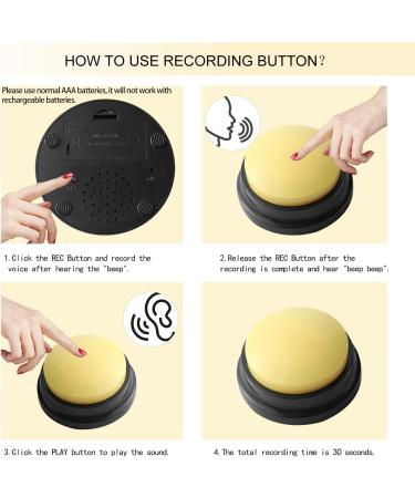 Dog Buttons Talk Training Dog Buttons for Communication Pet Talking Training Answer Buzzer 30 Second Record &Playback Funny Gift for School Study Office Home (Packs-4) - Buy Online on SooperMarket.com