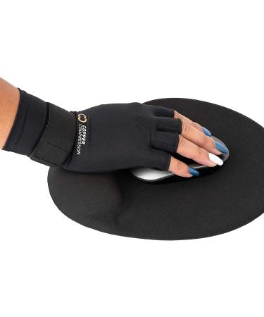 Copper Infused Fingerless Arthritis Compression Gloves for Hand Pain Relief - Adjustable Fit for Men and Women - Reduce Pain, Improve Blood Flow, Aid Recovery - Small/Medium (1 Pair) - Buy Online on SooperMarket.com