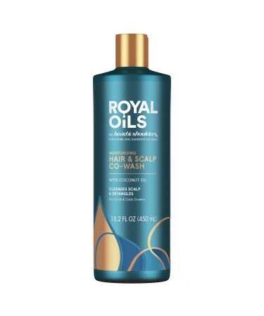 Head and Shoulders Moisturizing CoWash Anti Dandruff Treatment and Scalp Care Royal Oils Collection with Coconut Oil for Natural and Curly Hair 15.2 fl oz (450 ml)