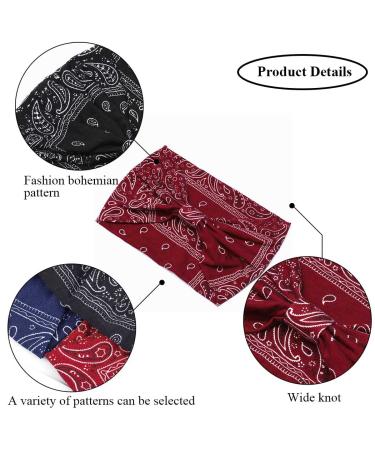 Boho African Headbands - Elastic Wide Knot Hair Bands for Women & Girls | Yoga & Outdoor Accessories - Buy Online on SooperMarket.com