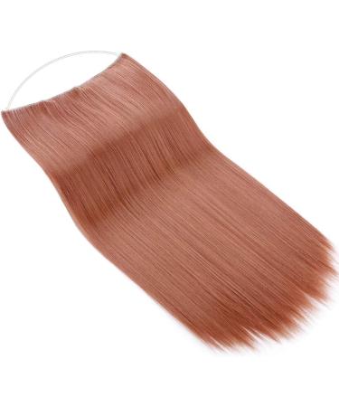 Silk-co One Piece Wire in Hair Extensions 20inch Long Straight Hairpiece No Clip Synthetic Hair Wire String Redish Brown - Buy Online on SooperMarket.com