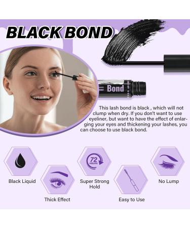 Buy Lash Bond and Seal Waterproof 10ML - Super Strong Black Lash Glue for Cluster Lashes | 72-Hour Hold | International Shipping - Buy Online on SooperMarket.com