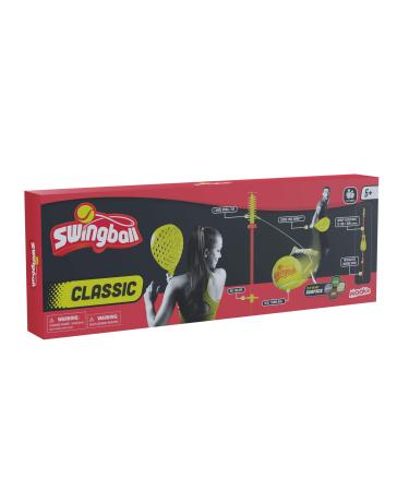 Swingball Classic Original |Red and yellow |Outdoor activities |Traditional stick in the ground set |Real tennis ball and 2 championship bats |Suitable for all 5 years +
