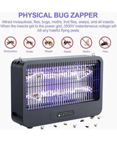 YEXHOT 20W Insect Destroyer - Electric Mosquito Trap with 3500V Double-Sided Grille Timer & Remote Control | Ideal for Living & Dining Rooms - Includes 2 Extra Bulbs - Buy Online on SooperMarket.com