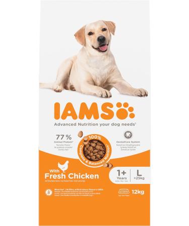 IAMS Complete Dry Dog Food for Adult 1+ Large Breeds with Chicken 12 kg 12 kg (Pack of 1) - Buy Online on SooperMarket.com