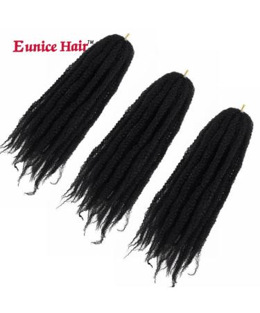 18 Inch Eunice Hair 3 Packs Synthetic Marley Braid Extensions - Afro Kinky Bulk Twist Crochet Braids #1B 46cm - Buy Online on SooperMarket.com