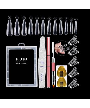 Kalolary 120PCS Gel Nail Dual Forms Set | Nail Art Stickers, Brush, File & Clips | Acrylic Nails Extension Kit - Buy Online on SooperMarket.com